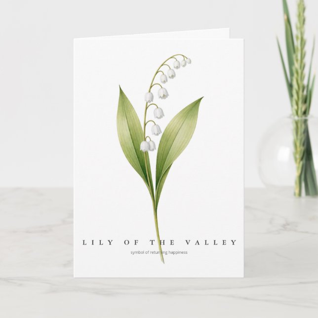 Lily of the Valley Symbol of Returning Happiness  Karte (Vorderseite)