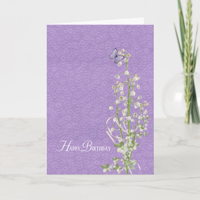 Lily of the Valley Tochter zum Geburtstag Karte (Vorderseite)