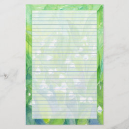 Lily of the Valley Watercolor Blume Lined Briefpapier