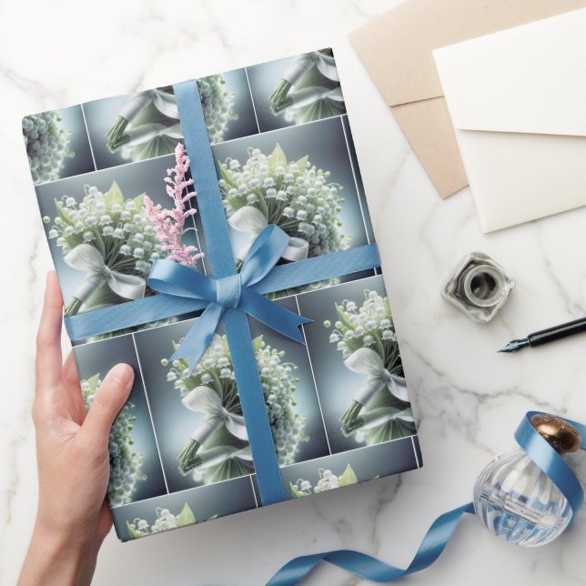 Lily of the Valley Wedding Bouquet Geschenkpapier (Schenken)