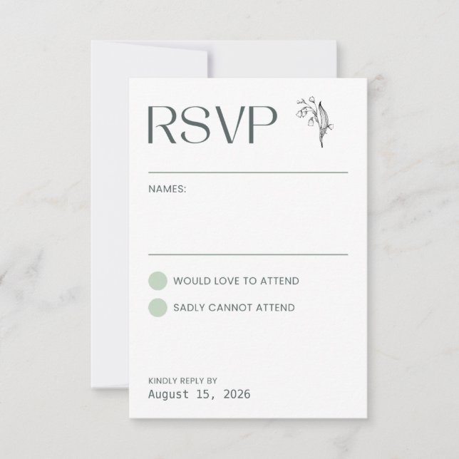 Lily of the Valley - White Collation UAWG RSVP Karte (Vorderseite)