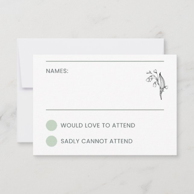Lily of the Valley - White Collation UAWG RSVP Karte (Vorderseite)