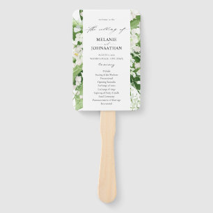 Lily of the Valley White Floral Wedding Program Fächer