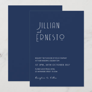 Lily of Valley Dark Blue Solid Custom Einladung