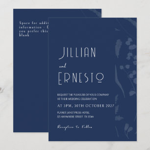 Lily of Valley   Deep Blue Solid mit verblasster K Einladung