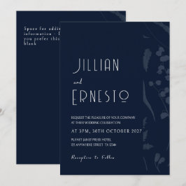 Lily of Valley | Dunkelste blaue, fest verblasste  Einladung