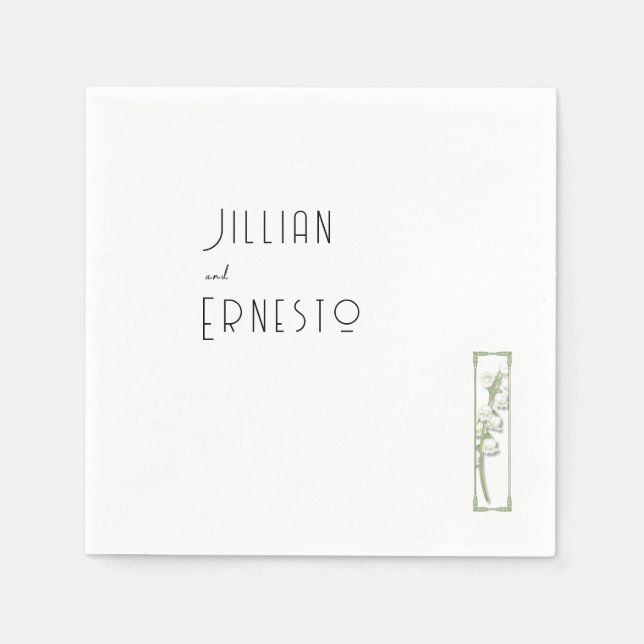 Lily of Valley | Farbdarstellung v1 Benutzerdefini Serviette (Vorderseite)