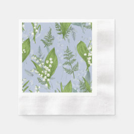 Lily of Valley mit Ferns | Babyblau Serviette