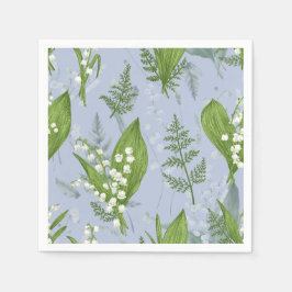 Lily of Valley mit Ferns | Babyblau Serviette