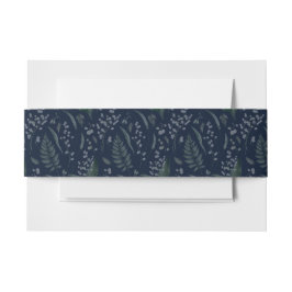 Lily of Valley mit Ferns | Dunkelblau Einladungsbanderole