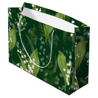 Lily of Valley mit Ferns | Dunkelgrün Große Geschenktüte