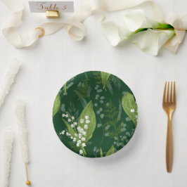 Lily of Valley mit Ferns | Dunkelgrün, nicht kunde Pappteller