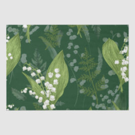 Lily of Valley mit Ferns | Dunkelgrün Seidenpapier