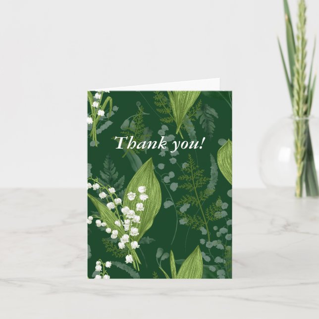 Lily of Valley mit Ferns | Dunkelgrüne Blank insd (Vorderseite)