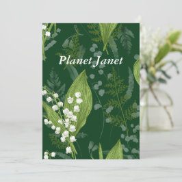 Lily of Valley mit Ferns | Dunkelgrüne Gewohnheit Mitteilungskarte