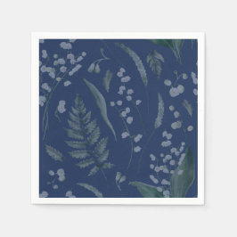 Lily of Valley mit Ferns | Light Blue Napkins Serviette