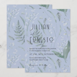 Lily of Valley mit Ferns | Light Blue-Zoll Einladung