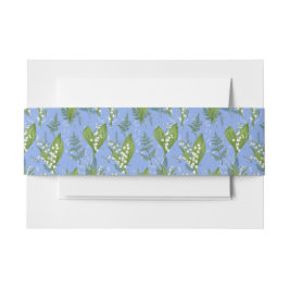 Lily of Valley mit Ferns | Mittelblau Einladungsbanderole