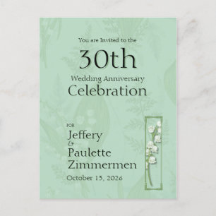 Lily of Valley mit Ferns   Sage Green Custom Postkarte