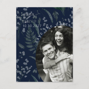 Lily of Valley mit Ferns Tiefblau Postkarte