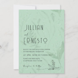 Lily of Valley mit Ferns | Weich grün mit Grafik Einladung