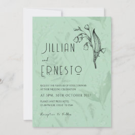 Lily of Valley mit Ferns | Weich grün mit Grafik Einladung