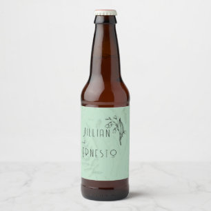 Lily of Valley mit Ferns   Weichgrün Bierflaschenetikett