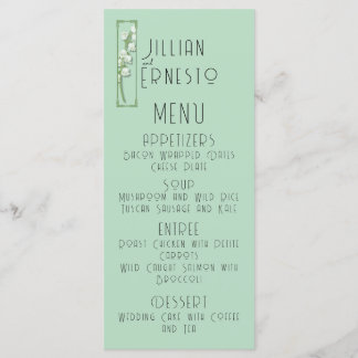 Lily of Valley mit Ferns | Weichgrün Menükarte
