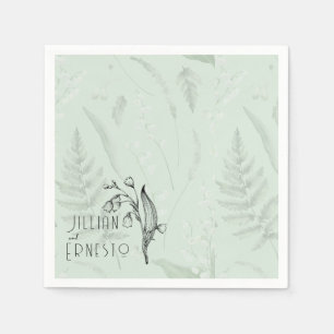 Lily of Valley mit Ferns Weichgrüne Anwendung Serviette