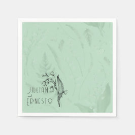 Lily of Valley mit Ferns | Weichgrüne Anwendung Serviette