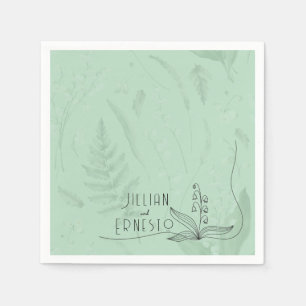 Lily of Valley mit Ferns Weichgrüne Anwendung Serviette