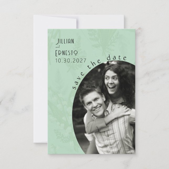 Lily of Valley | Sage Green Save the Date (Vorderseite)