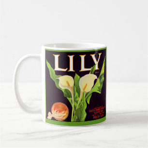 Lily-Orange-Krate-Etikett der 1930er Jahre Kaffeetasse