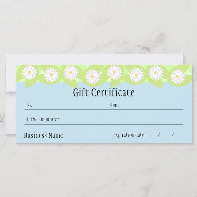 Lily Pad Gift Certificate (Vorderseite)