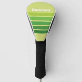 Lily Pad Green Across Striping with Name Golf Headcover