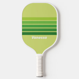Lily Pad Green Across Striping with Name Pickleball Schläger