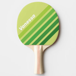 Lily Pad Green Angled Striping with Name Tischtennis Schläger