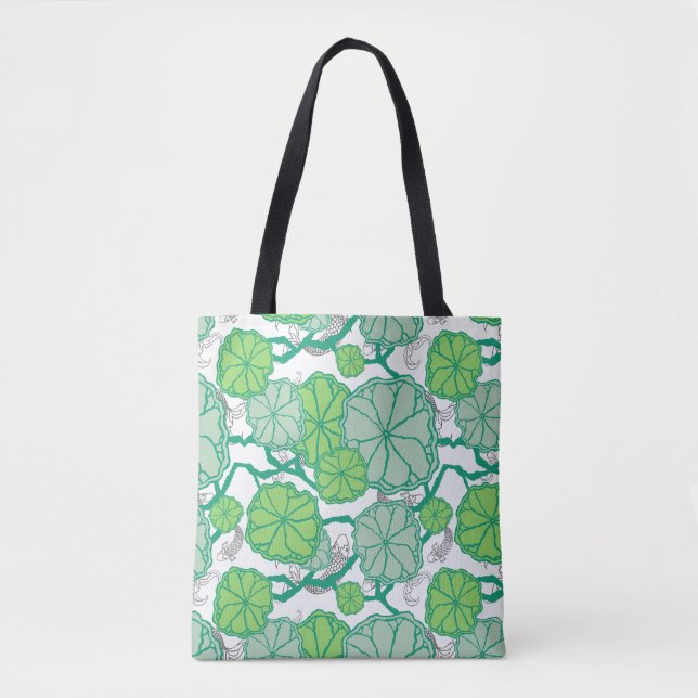Lily Pad Koi Pond Pattern Tasche (Vorderseite)