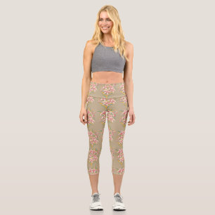 Lily Pattern Wiederholungsmotiv Capri Leggings