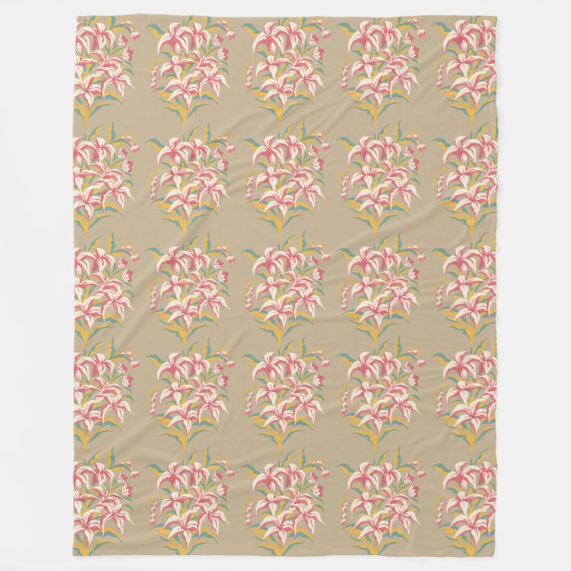 Lily Pattern Wiederholungsmotiv Fleecedecke (Vorderseite)