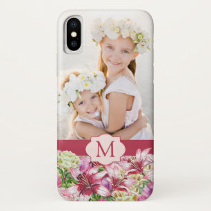 Lily Peony Floral Monogram Foto Case-Mate iPhone Hülle