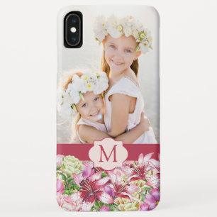 Lily Peony Floral Monogram Foto Case-Mate iPhone Hülle