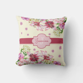 Lily & Peony Floral Yellow Kissen