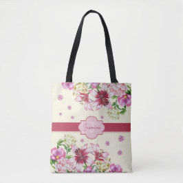 Lily & Peony Floral Yellow Tasche