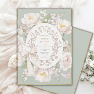 Lily Pfingstrosen Floral Vintage Brautparty Einladung
