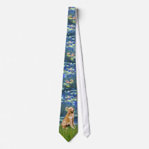 Lily Pond (in blau) - Golden Retriever Krawatte