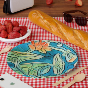 Lily Pond Paper Plate Pappteller