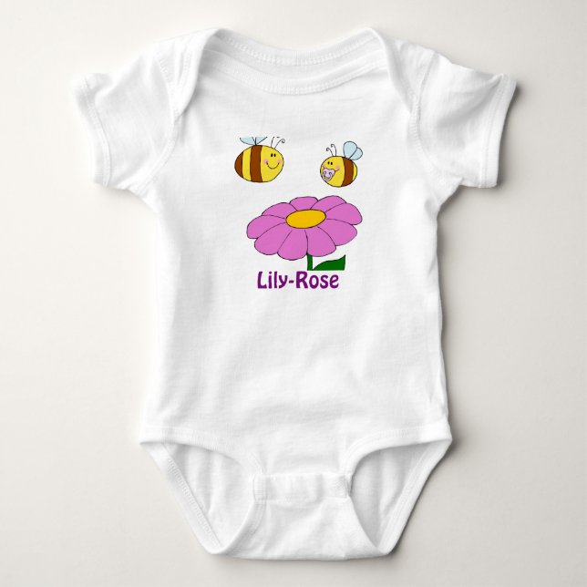 Lily-Rose - Babygeschenke - personalisiert Baby Strampler (Vorderseite)