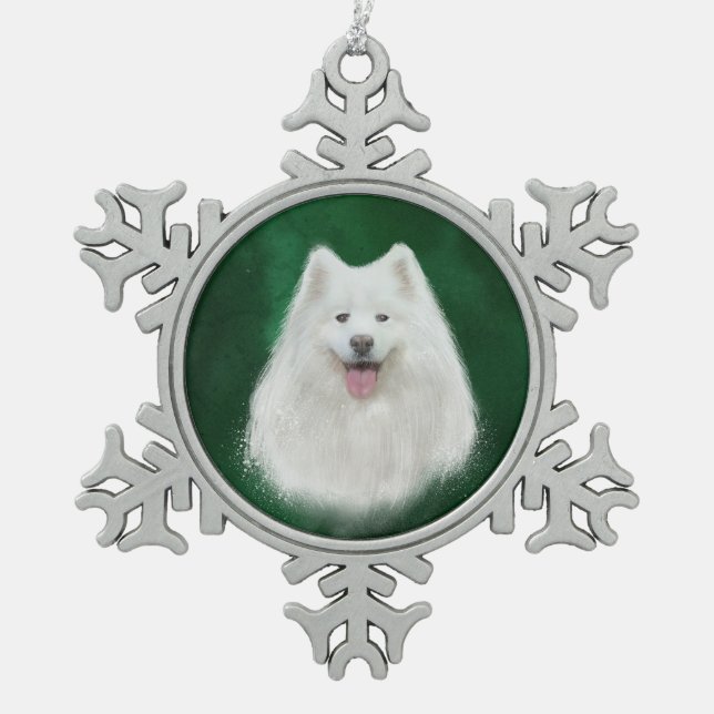 Lily the samoyed schneeflocken Zinn-Ornament (Vorderseite)
