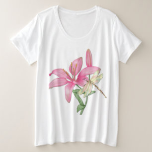 Lily und Dragonfly Große Größe T-Shirt